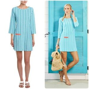 CABANA LIFE Coastal Cottage Stretch Shift Dress 50+ UPF Protection Size L Beach